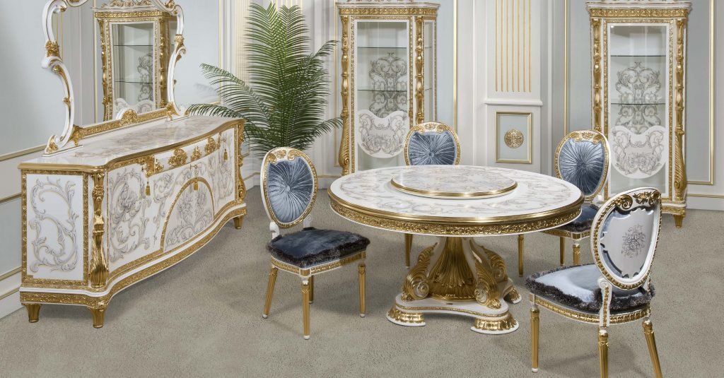 Круглый Стол, Стулья, Буфет, Шкаф, Зеркало Коллекция Итальянской Мебели Royal